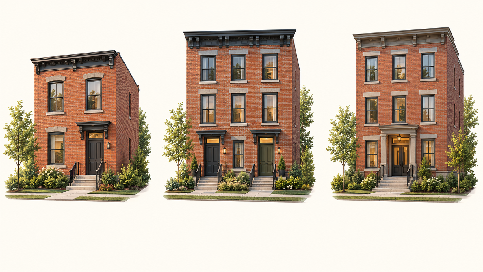 AI-generated visual comparison of small housing forms